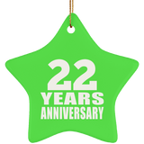 22nd Anniversary 22 Years - Star Ornament