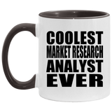Coolest Market Research Analyst Ever - 11oz Accent Mug Black