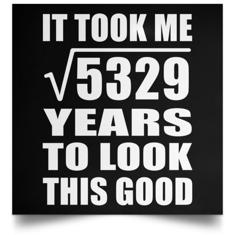 73rd Birthday Took Square Root of 5329 Years To Look Good - Poster Square