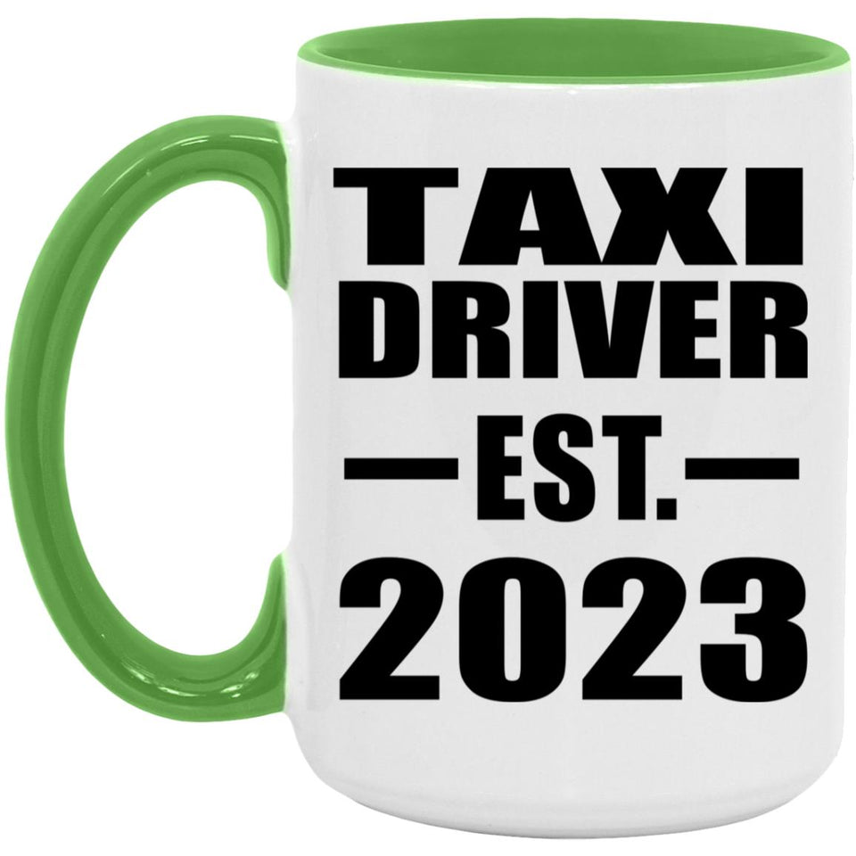 Taxi Driver Established EST. 2023 - 15oz Accent Mug Green