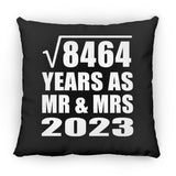 92nd Anniversary Square Root of 8464 Years As Mr & Mrs 2023 - Throw Pillow Black