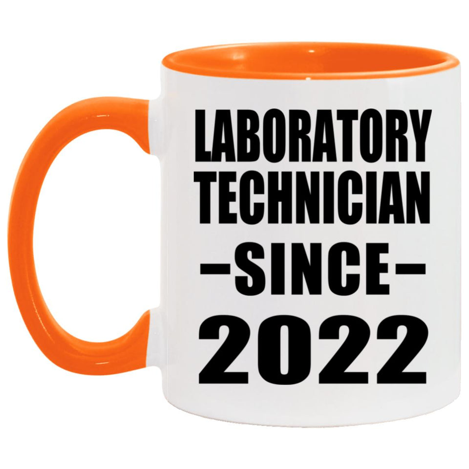 Laboratory Technician Since 2022 - 11oz Accent Mug Orange