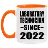 Laboratory Technician Since 2022 - 11oz Accent Mug Orange