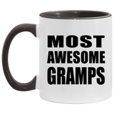 Most Awesome Gramps - 11oz Accent Mug Black