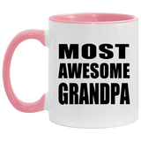 Most Awesome Grandpa - 11oz Accent Mug Pink