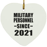 Military Personnel Since 2021 - Heart Ornament