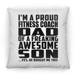 Proud Fitness Coach Dad Of Awesome Son - Throw Pillow