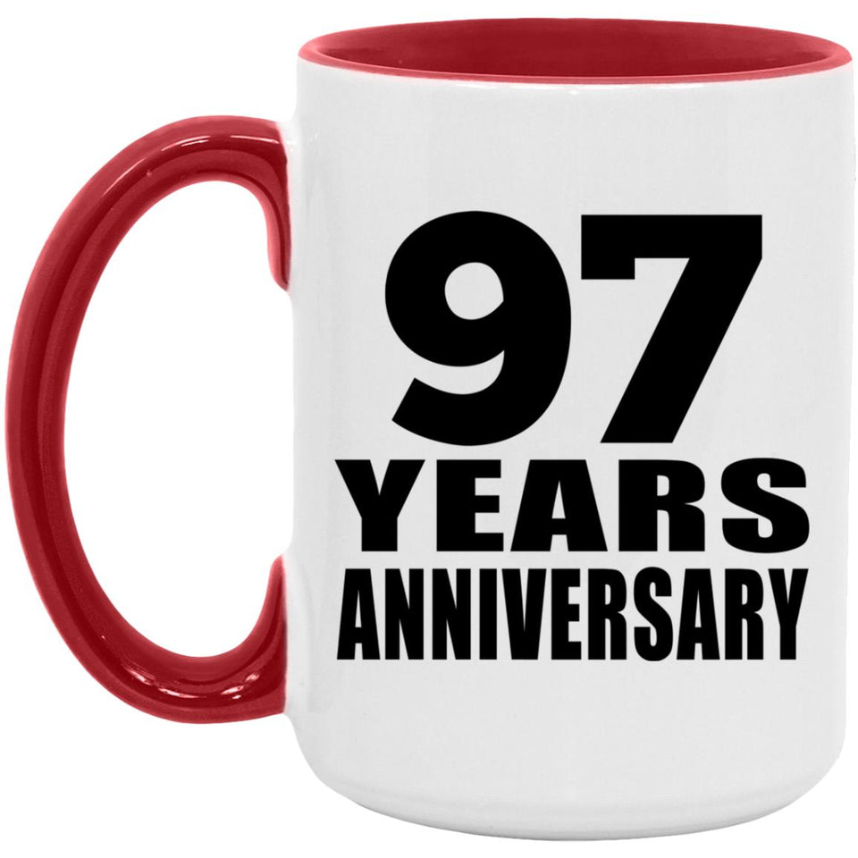 97th Anniversary 97 Years - 15oz Accent Mug Red