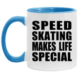 Speed Skating Makes Life Special - 11oz Accent Mug Blue
