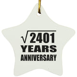49th Anniversary Square Root of 2401 Years Anniversary - Star Ornament