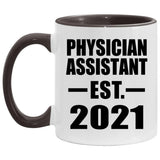 Physician Assistant Established EST. 2021 - 11oz Accent Mug Black