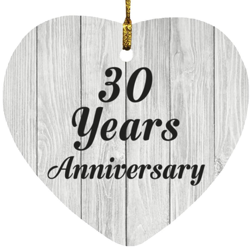 30th Anniversary 30 Years Anniversary - Heart Ornament F