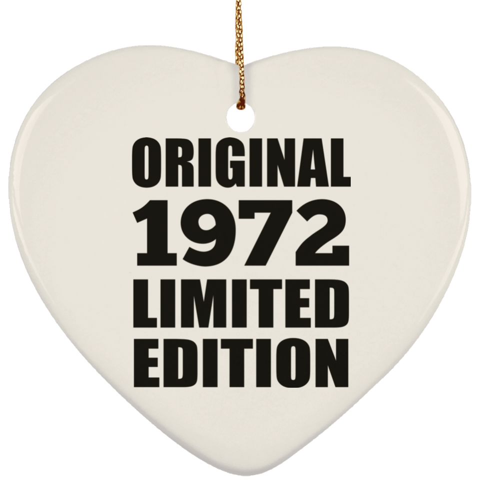 52nd Birthday Original 1972 Limited Edition - Heart Ornament