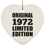 52nd Birthday Original 1972 Limited Edition - Heart Ornament