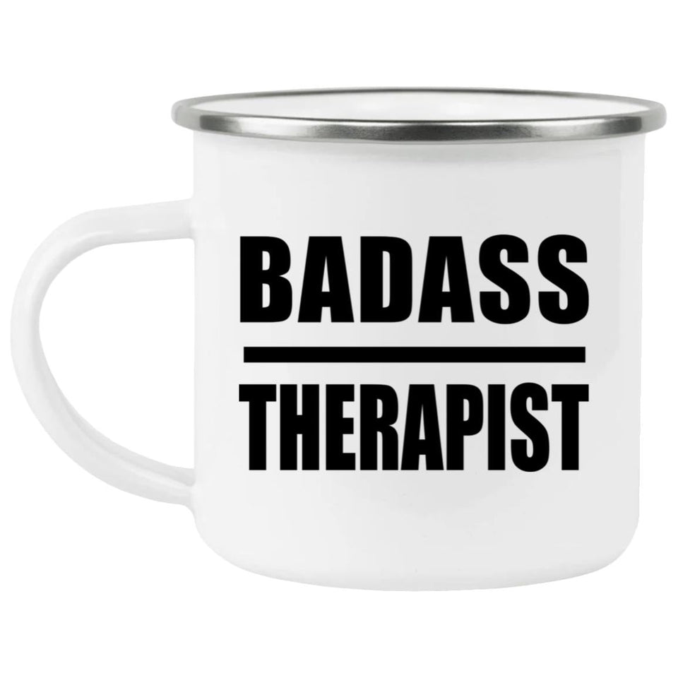 Badass Therapist - 12oz Camping Mug