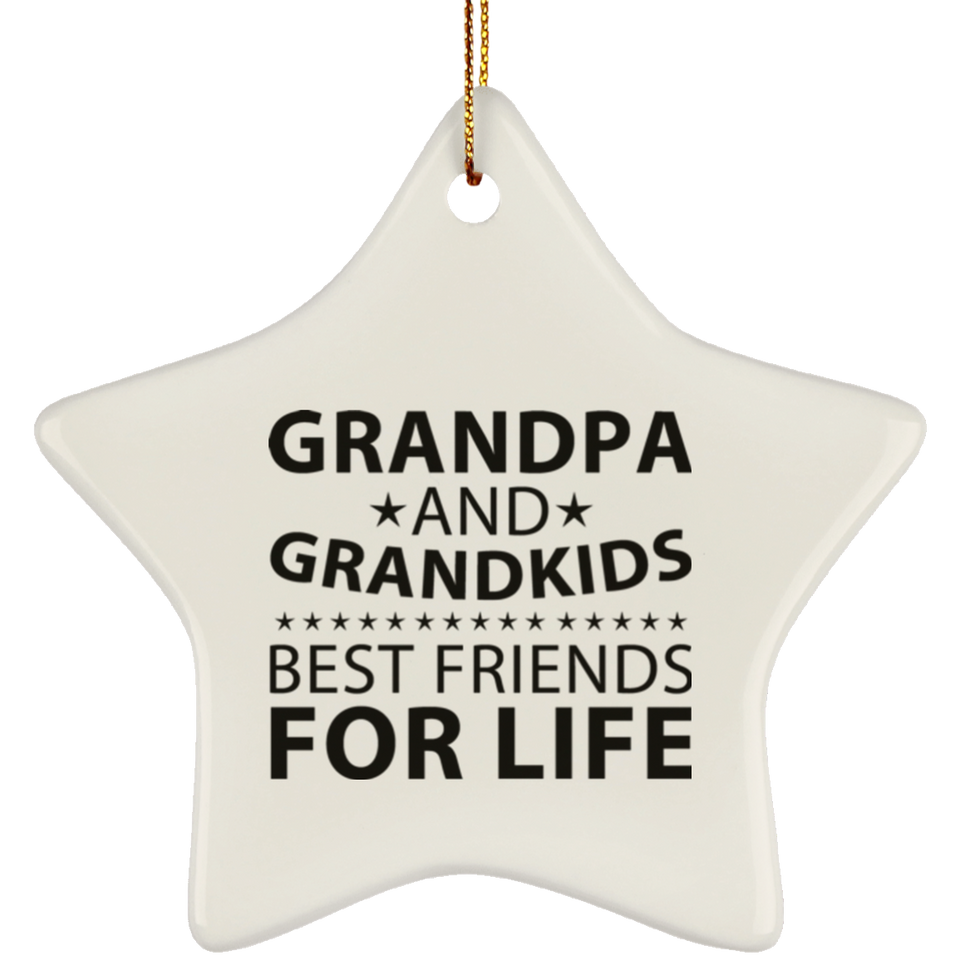 Grandpa and Grandkids, Best Friends For Life - Star Ornament