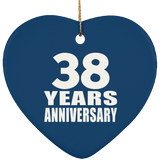 38th Anniversary 38 Years - Heart Ornament