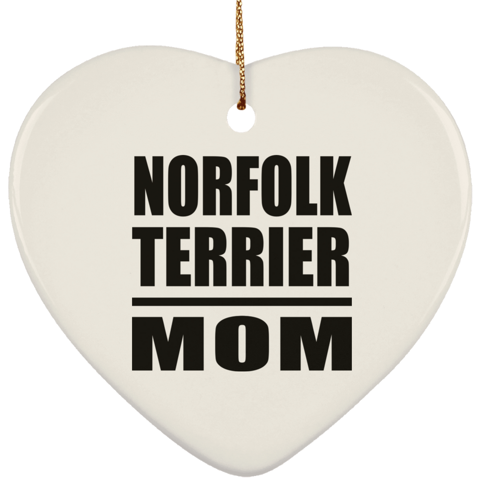 Norfolk Terrier Mom - Heart Ornament