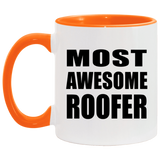 Most Awesome Roofer - 11oz Accent Mug Orange