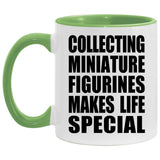 Collecting Miniature Figurines Makes Life Special - 11oz Accent Mug Green
