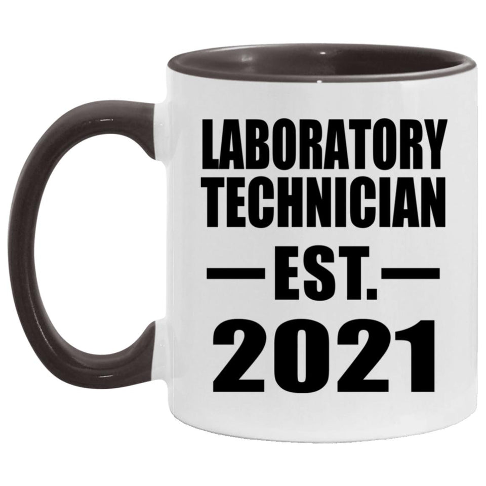 Laboratory Technician Established EST. 2021 - 11oz Accent Mug Black