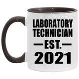 Laboratory Technician Established EST. 2021 - 11oz Accent Mug Black