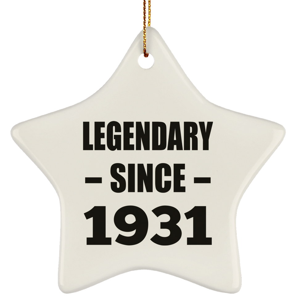 93rd Birthday Legendary Since 1931 - Star Ornament