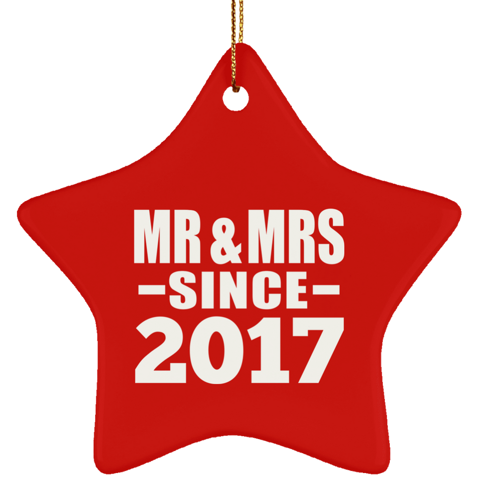 7th Anniversary Mr & Mrs Since 2017 - Star Ornament
