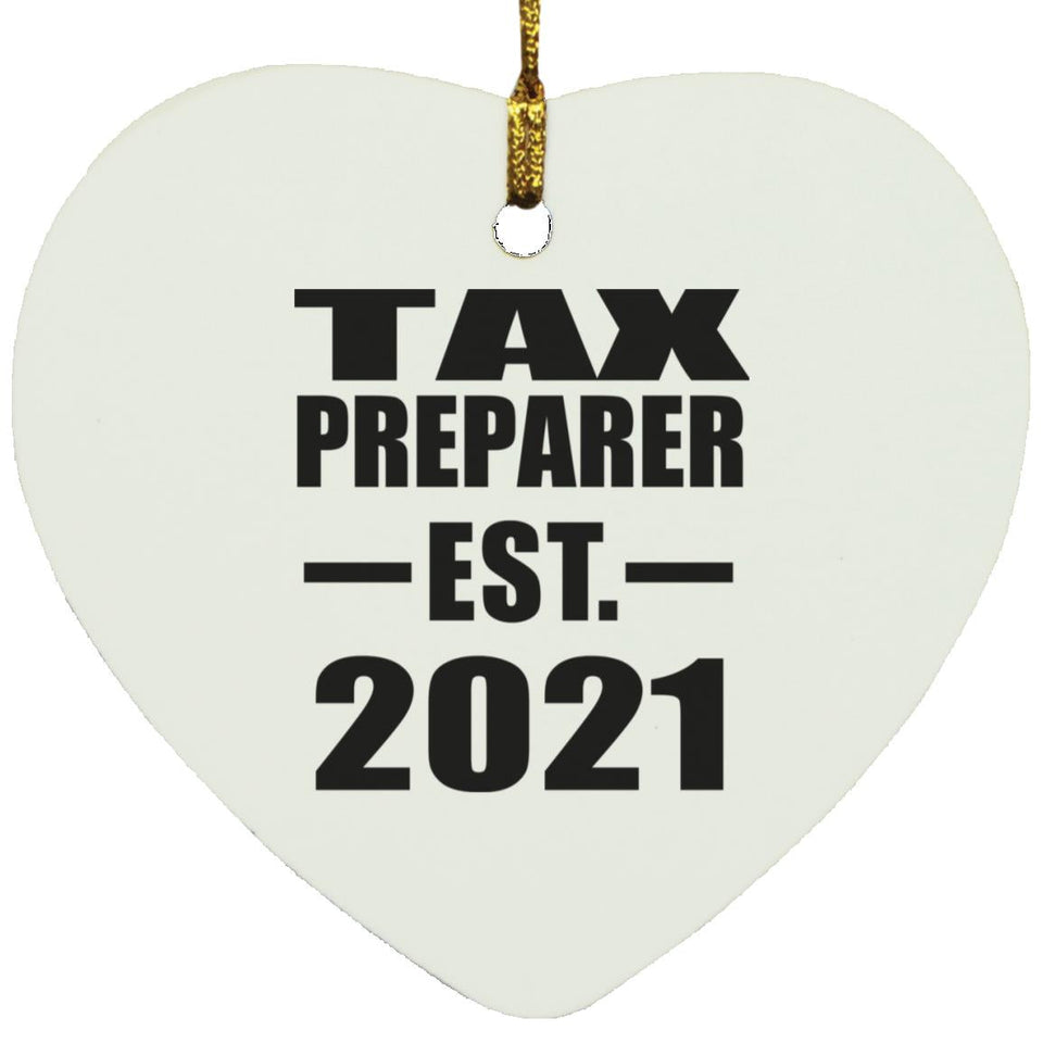 Tax Preparer Established EST. 2021 - Heart Ornament