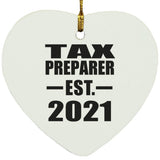 Tax Preparer Established EST. 2021 - Heart Ornament
