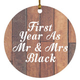 First Year As Mr & Mrs Black - Circle Ornament E