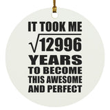 114th Birthday Took Square Root of 12996 Years To Awesome - Circle Ornament
