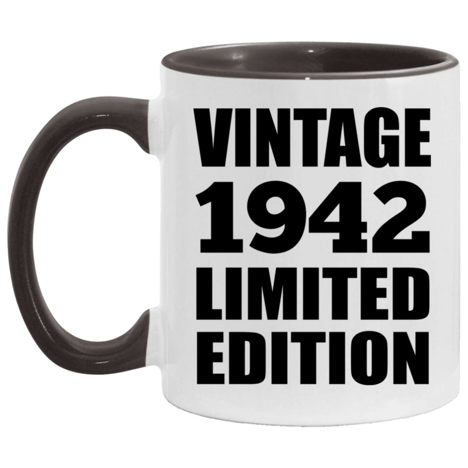 82nd Birthday Vintage 1942 Limited Edition - 11oz Accent Mug Black