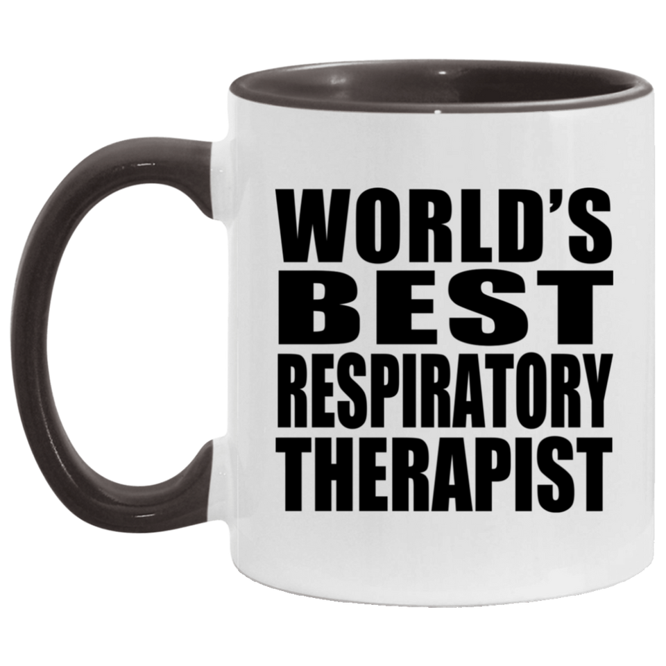 World's Best Respiratory Therapist - 11oz Accent Mug Black