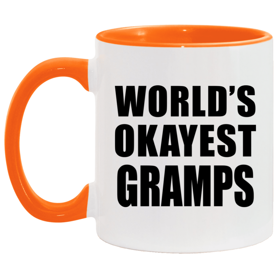 World's Okayest Gramps - 11oz Accent Mug Orange