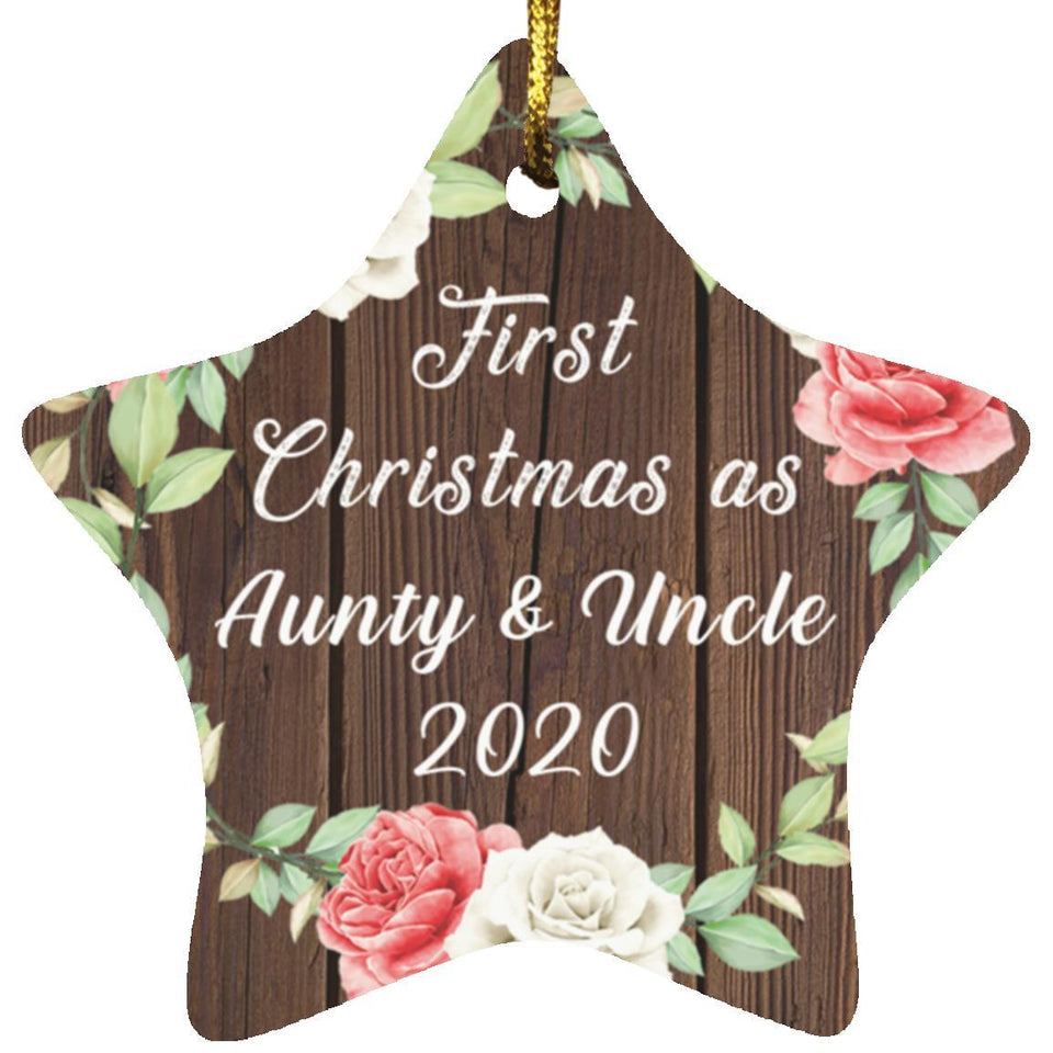 First Christmas As Aunty & Uncle 2020 - Star Ornament A