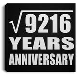 96th Anniversary Square Root of 9216 Years Anniversary - Canvas Square