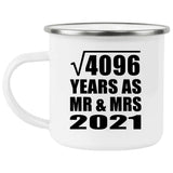 64th Anniversary Square Root of 4096 Years As Mr & Mrs 2021 - 12oz Camping Mug