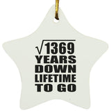 37th Anniversary Square Root of 1369 Years Lifetime To Go - Star Ornament