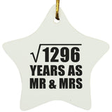 36th Anniversary Square Root of 1296 Years As Mr & Mrs - Star Ornament