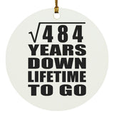 22nd Anniversary Square Root of 484 Years Lifetime To Go - Circle Ornament