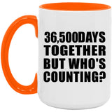100th Anniversary 36,500 Days Together But Who's Counting - 15oz Accent Mug Orange