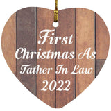 First Christmas As Father In Law 2022 - Heart Ornament E