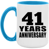 41st Anniversary 41 Years - 15oz Accent Mug Blue
