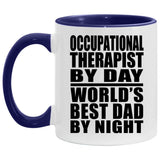Occupational Therapist By Day World's Best Dad By Night - 11oz Accent Mug Purple