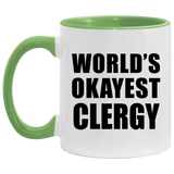 World's Okayest Clergy - 11oz Accent Mug Green