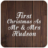 First Christmas As Mr & Mrs Hudson - Drink Coaster D