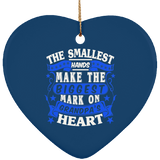 The Smallest Hands Make The Biggest Mark On Grandpa's Heart - Heart Ornament