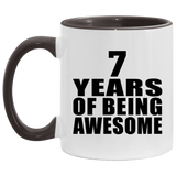 7th Birthday 7 Years Of Being Awesome - 11oz Accent Mug Black