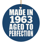 61st Birthday Made In 1963 Aged to Perfection - Circle Ornament